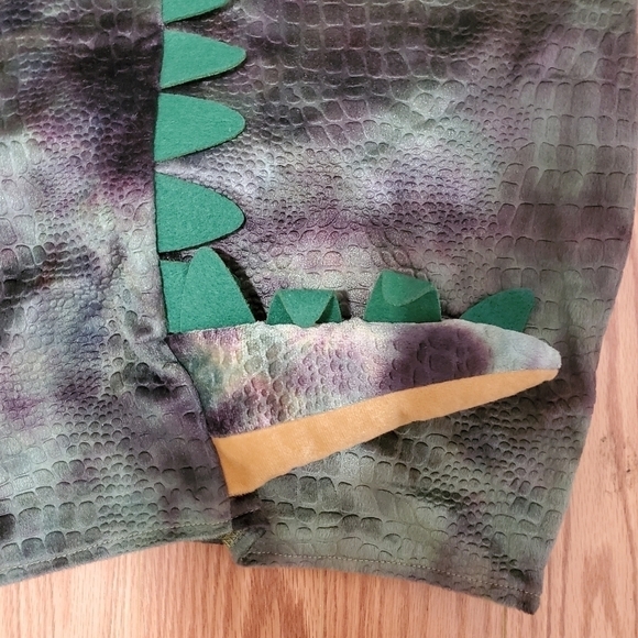 Dinosaur costume green dino head bodysuit sleeveless childre size M/L New - Picture 16 of 16